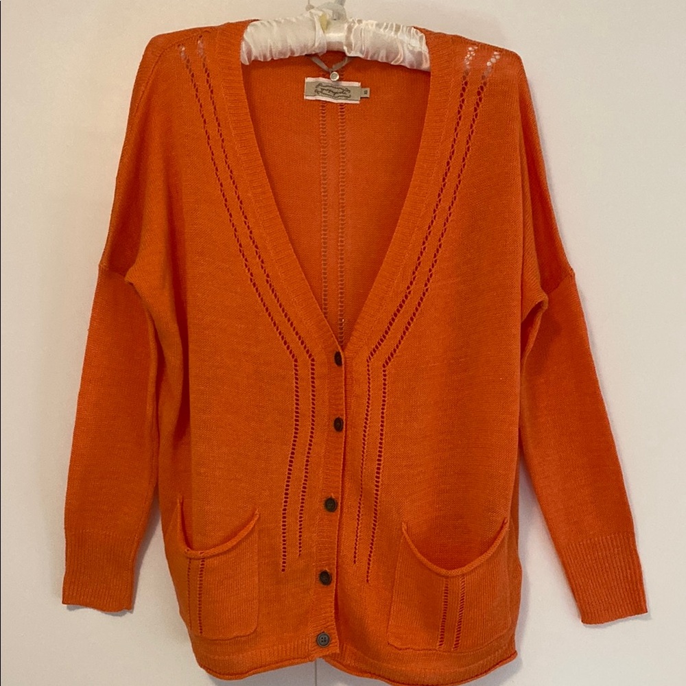 Soft Orange Button-Up Sweater by Propaganda